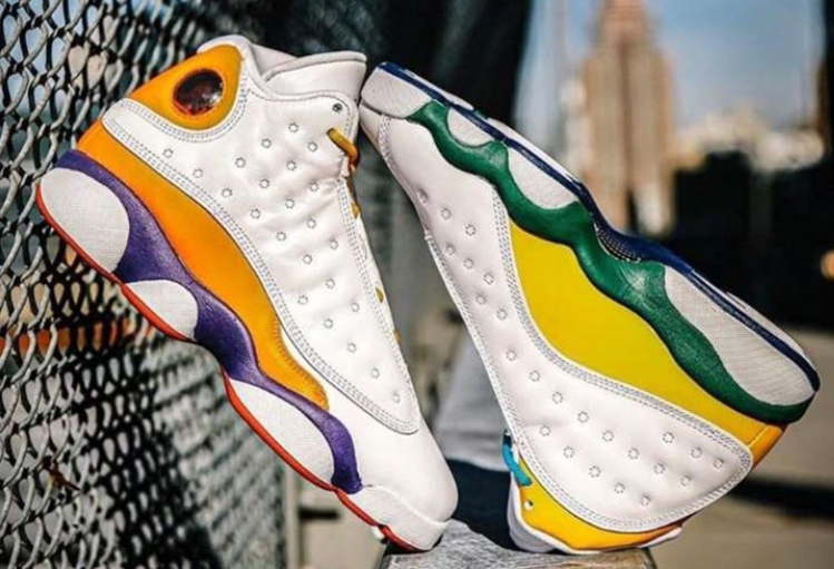 kicksusa官网 air jordan 乔丹retro 13橙黄鸳鸯篮球鞋中童款热卖