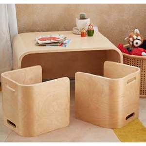 ecr4kids natural bentwood multipurpose kids table and chair set