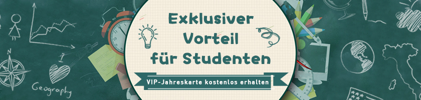 Studentenvorteile kommen - VIP-Karte bekommen Sie kostenlos!
