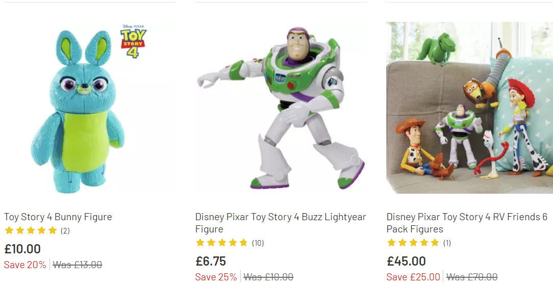 Disney Pixar Toy Story 4 Figures For 6 75 Argos 25 Off Extrabux - buy roblox 24 figures collectors pack playsets and figures argos
