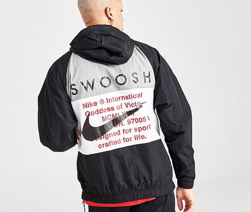 nike sportswear swoosh woven hooded jacket