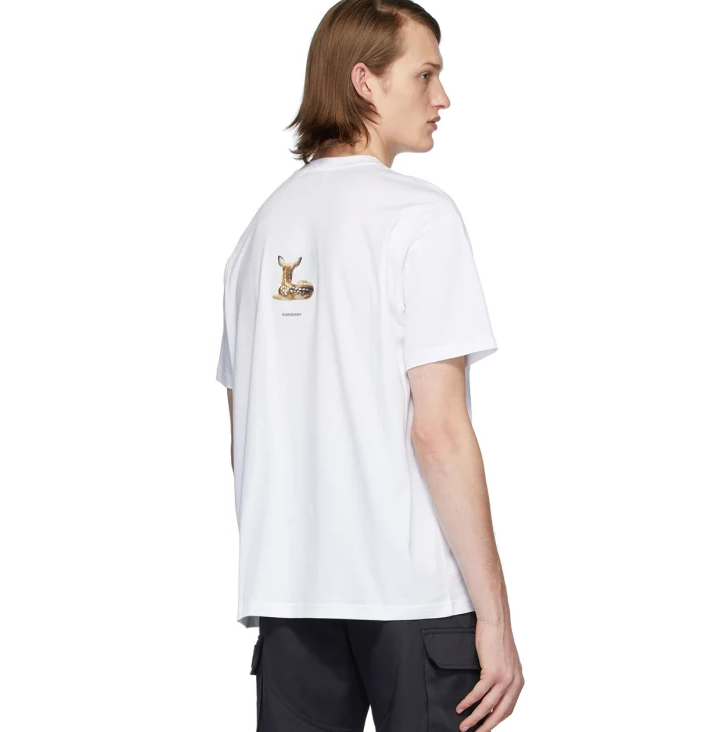 杨幂同款ssense官网burberry小鹿印花纯白t恤55折热卖