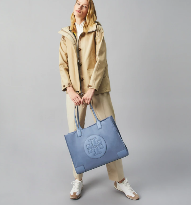 tory burch ella 雾霾蓝托特包7折热卖