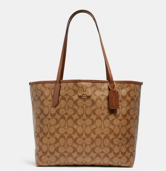 coach outlet官网 coach经典老花托特包4折热卖